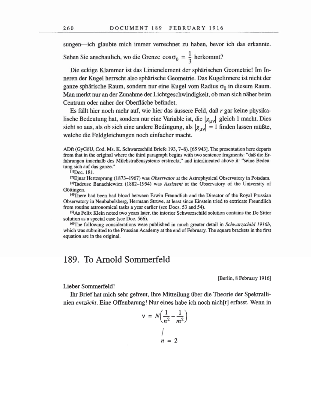 Volume 8, Part A: The Berlin Years: Correspondence 1914-1917 page 260