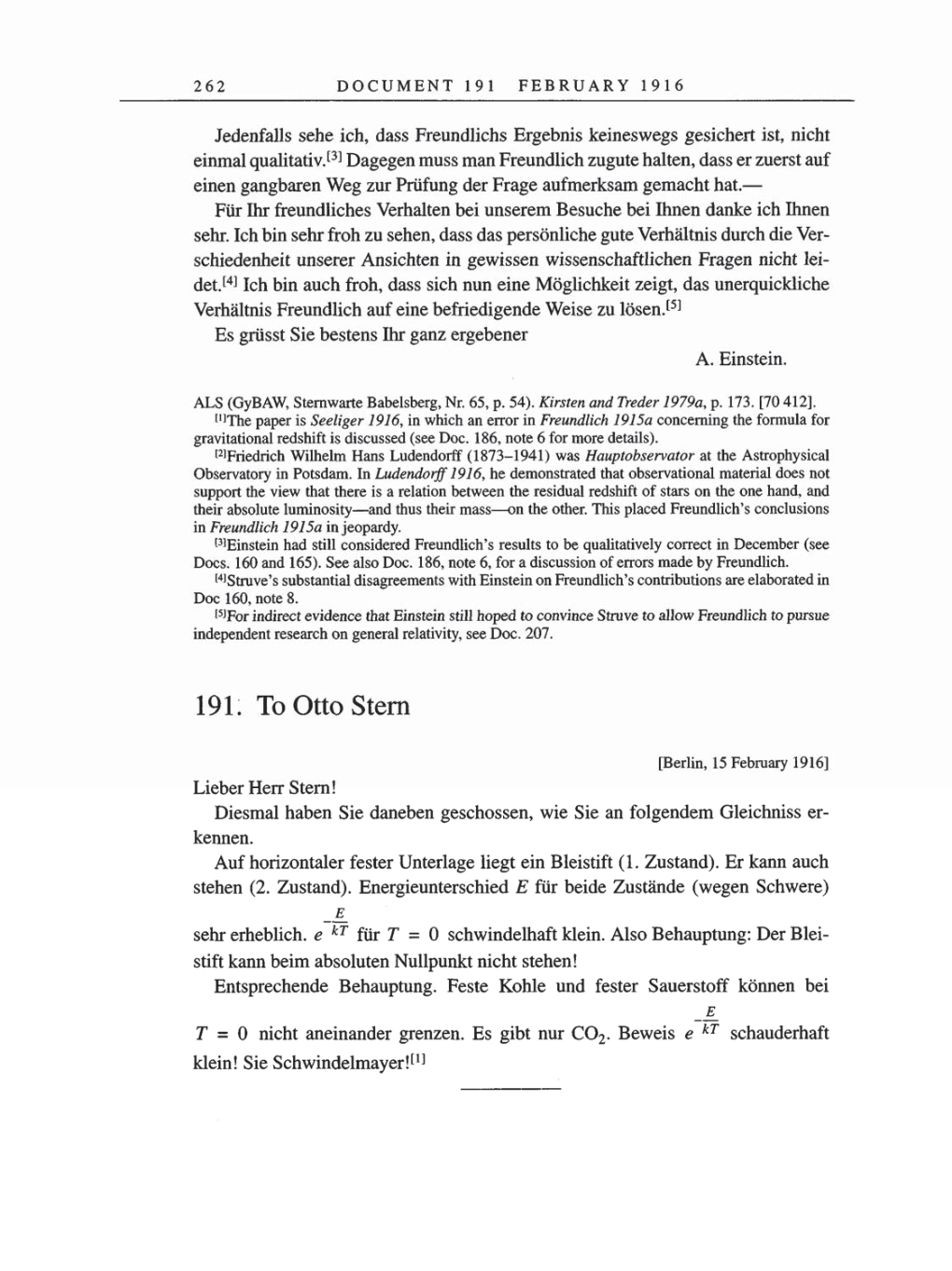 Volume 8, Part A: The Berlin Years: Correspondence 1914-1917 page 262