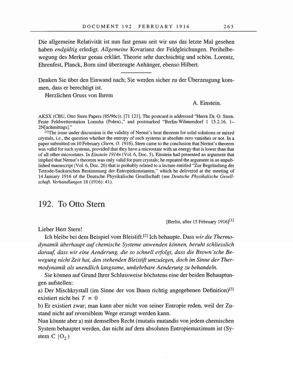 Volume 8, Part A: The Berlin Years: Correspondence 1914-1917 page 263
