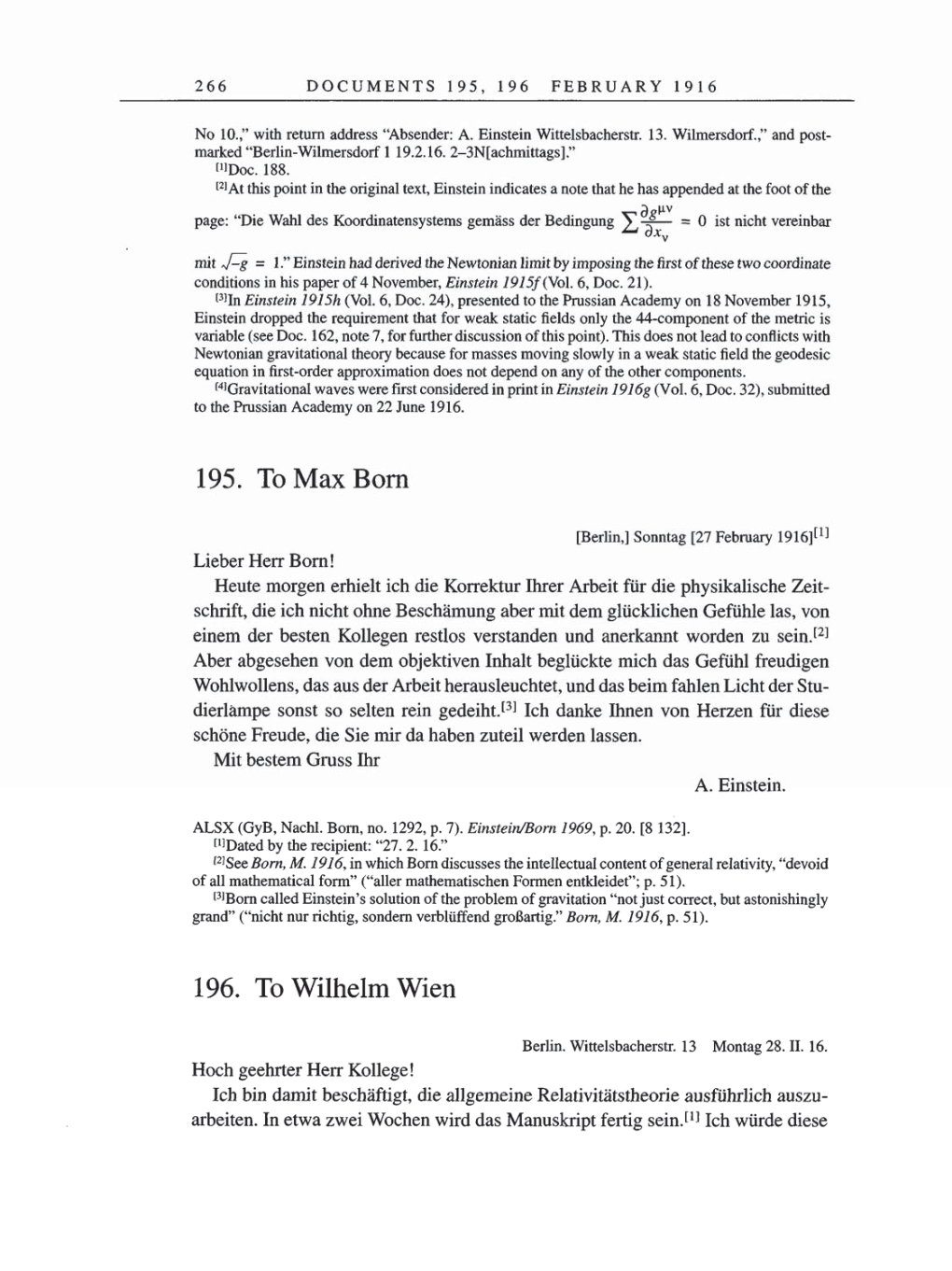 Volume 8, Part A: The Berlin Years: Correspondence 1914-1917 page 266