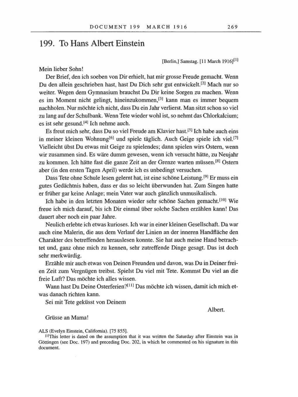Volume 8, Part A: The Berlin Years: Correspondence 1914-1917 page 269