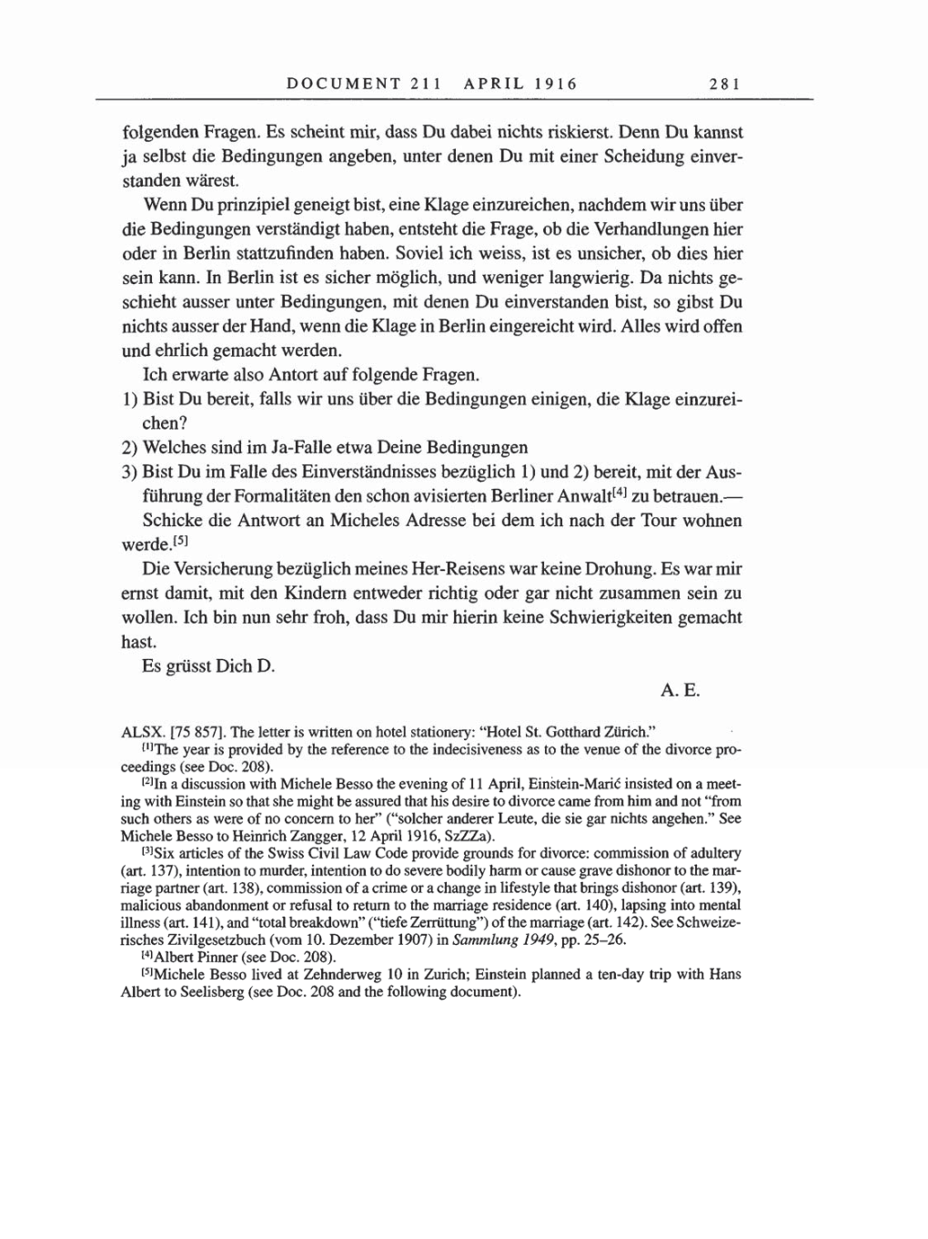 Volume 8, Part A: The Berlin Years: Correspondence 1914-1917 page 281