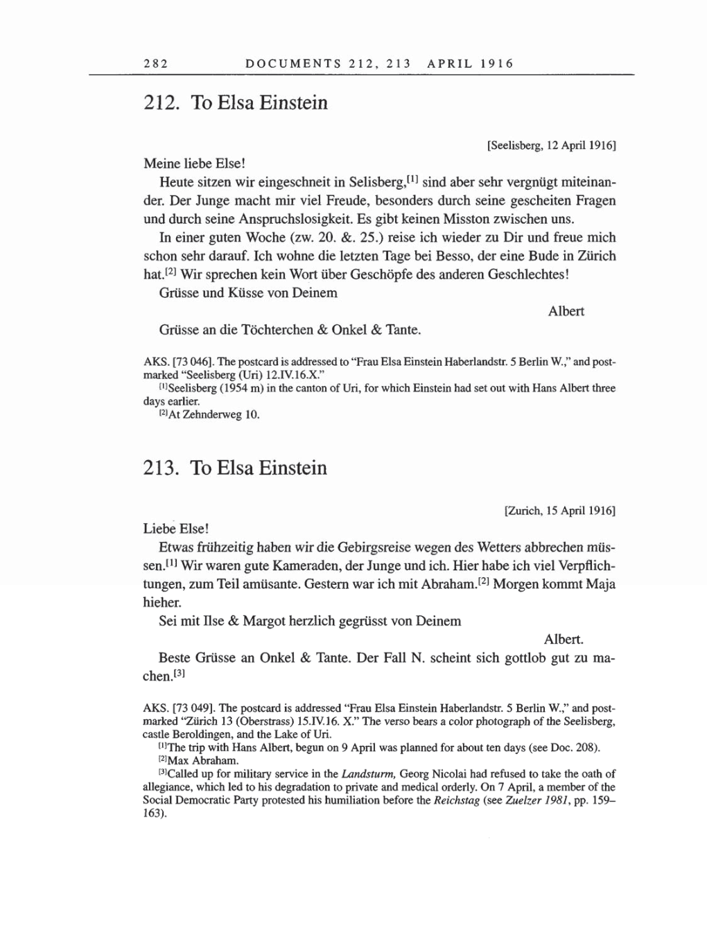 Volume 8, Part A: The Berlin Years: Correspondence 1914-1917 page 282