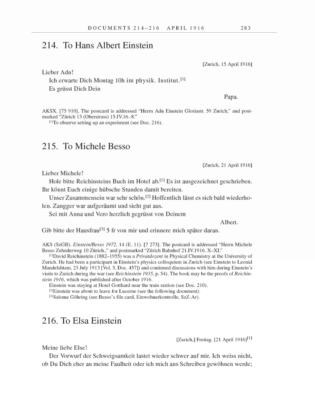 Volume 8, Part A: The Berlin Years: Correspondence 1914-1917 page 283