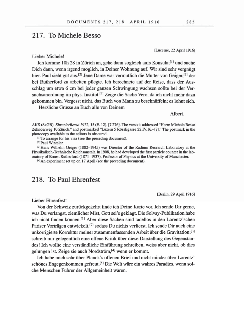 Volume 8, Part A: The Berlin Years: Correspondence 1914-1917 page 285