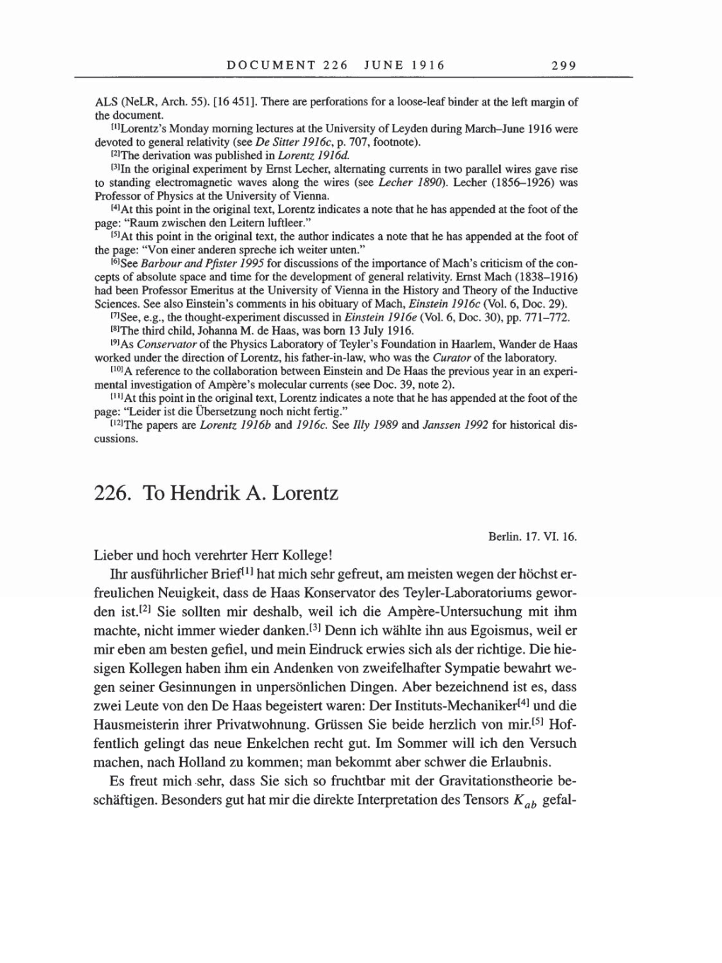 Volume 8, Part A: The Berlin Years: Correspondence 1914-1917 page 299