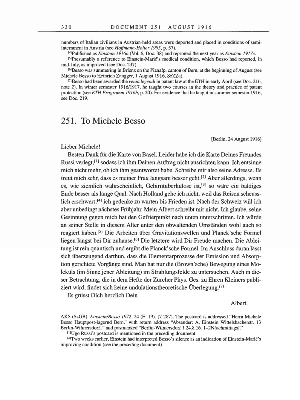 Volume 8, Part A: The Berlin Years: Correspondence 1914-1917 page 330