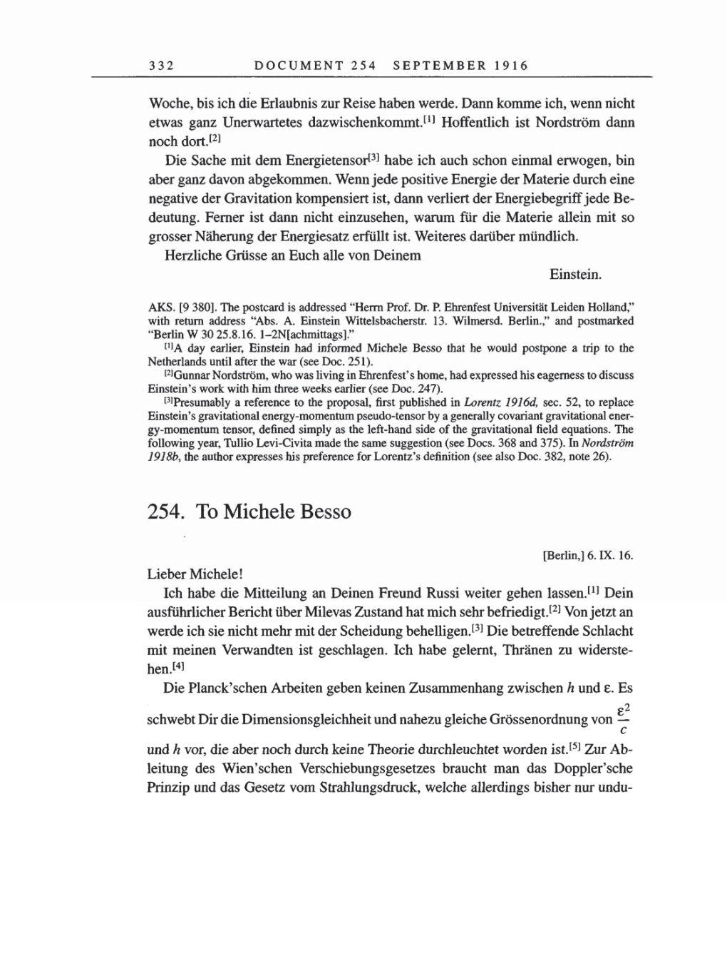 Volume 8, Part A: The Berlin Years: Correspondence 1914-1917 page 332