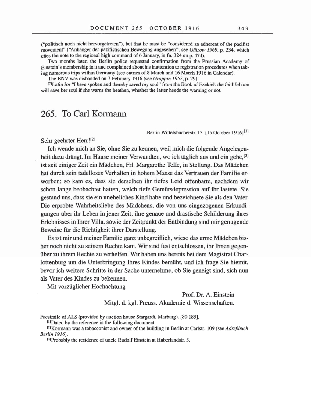 Volume 8, Part A: The Berlin Years: Correspondence 1914-1917 page 343