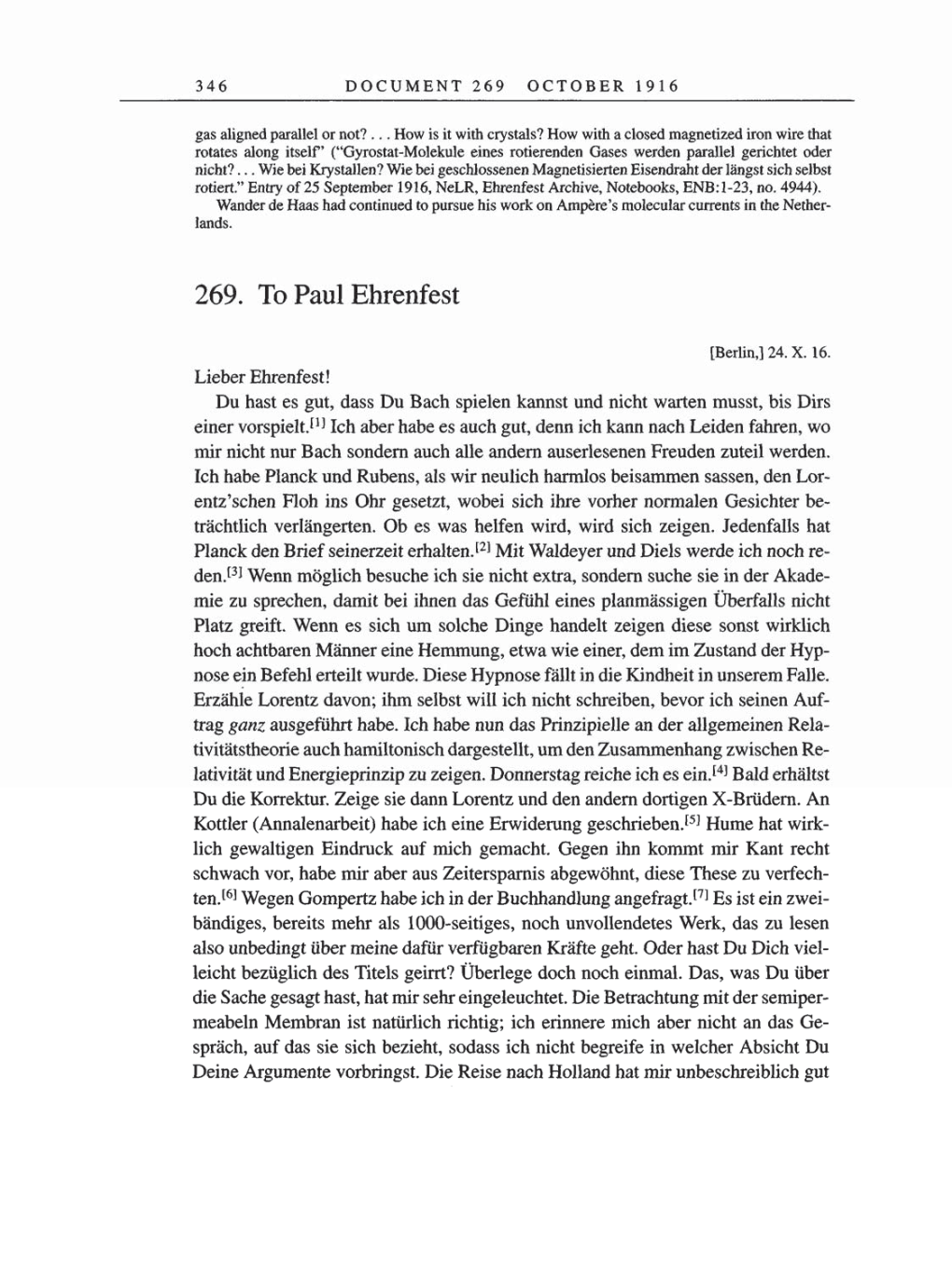 Volume 8, Part A: The Berlin Years: Correspondence 1914-1917 page 346