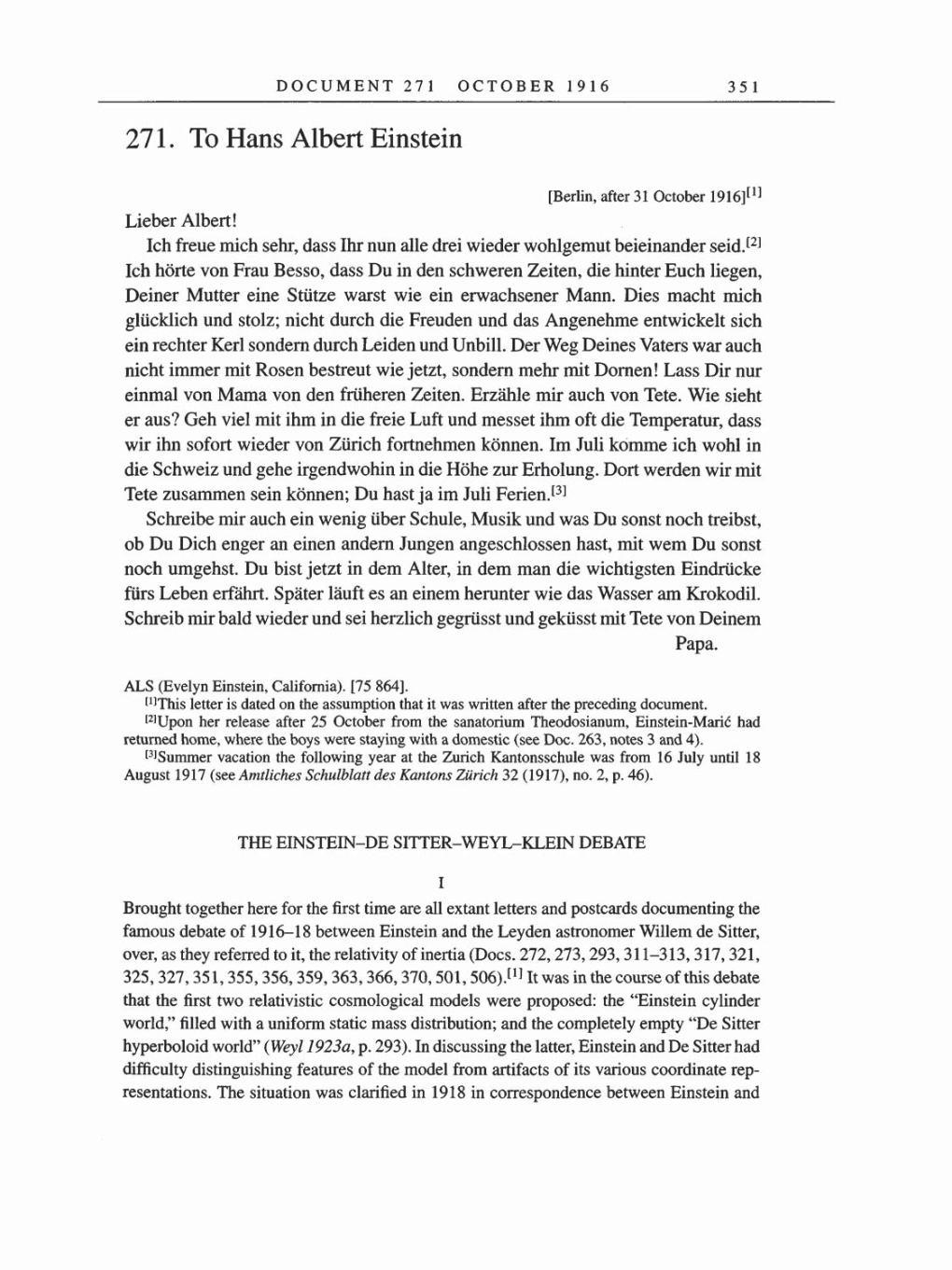 Volume 8, Part A: The Berlin Years: Correspondence 1914-1917 page 351