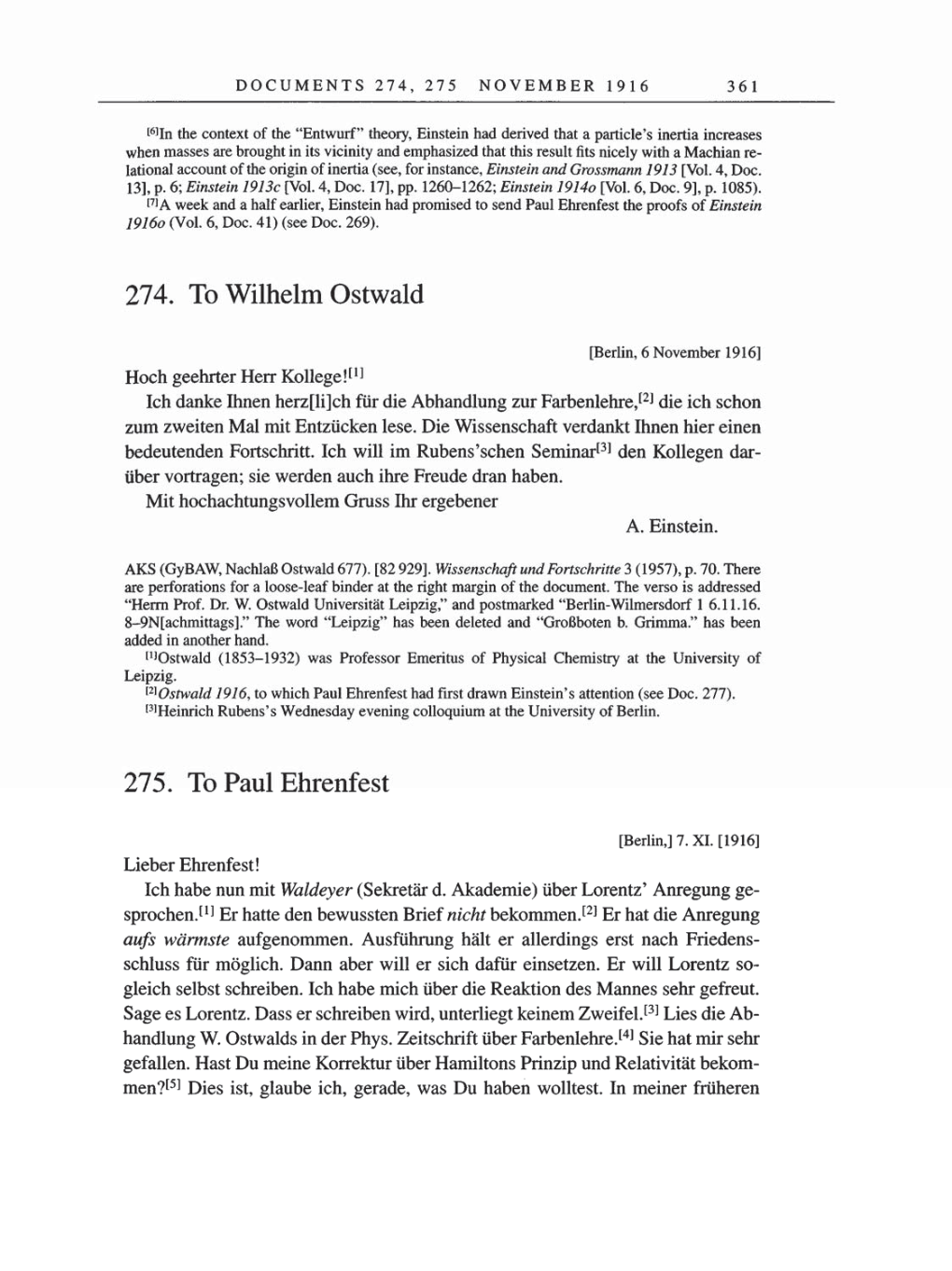 Volume 8, Part A: The Berlin Years: Correspondence 1914-1917 page 361