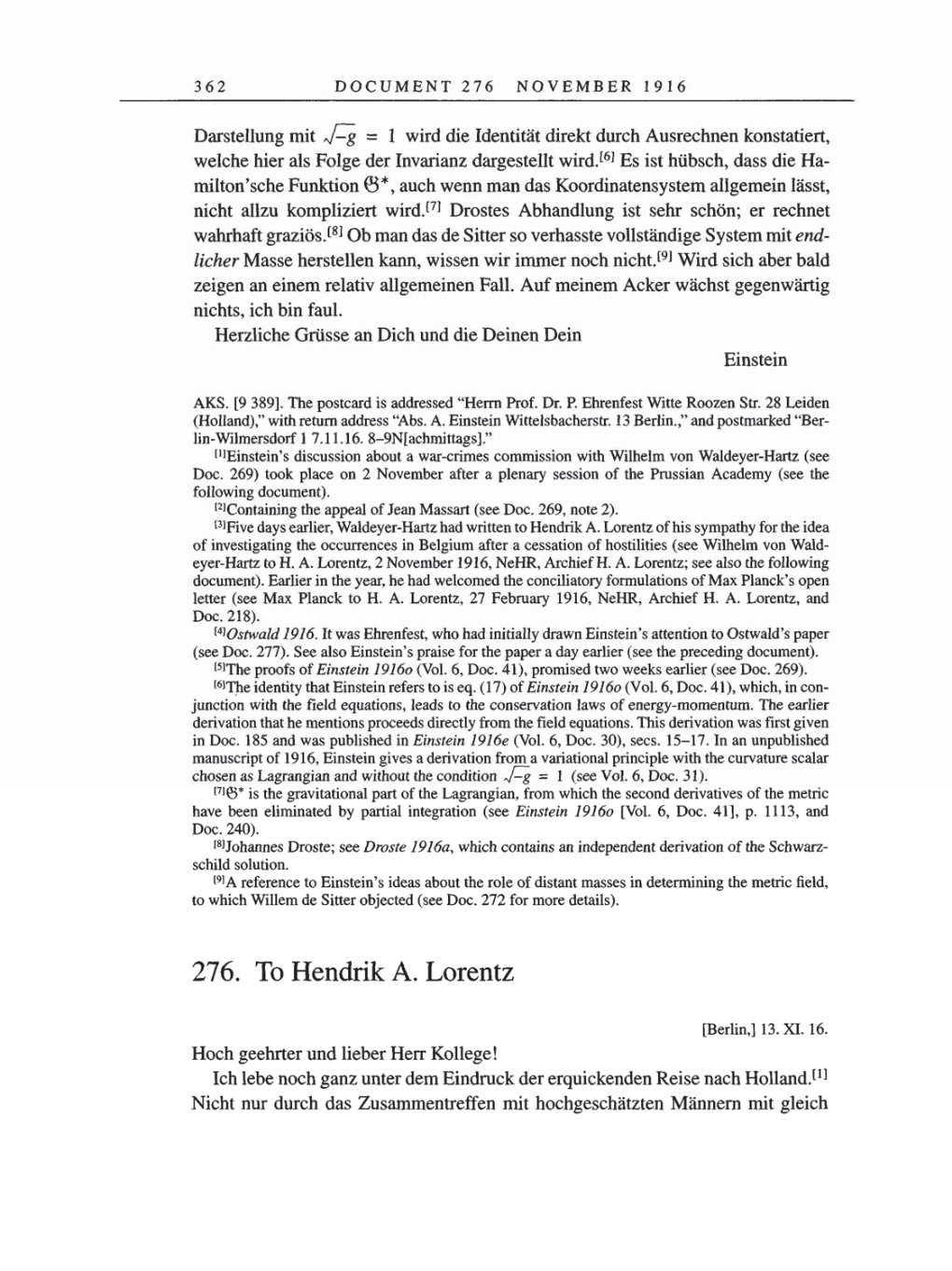 Volume 8, Part A: The Berlin Years: Correspondence 1914-1917 page 362
