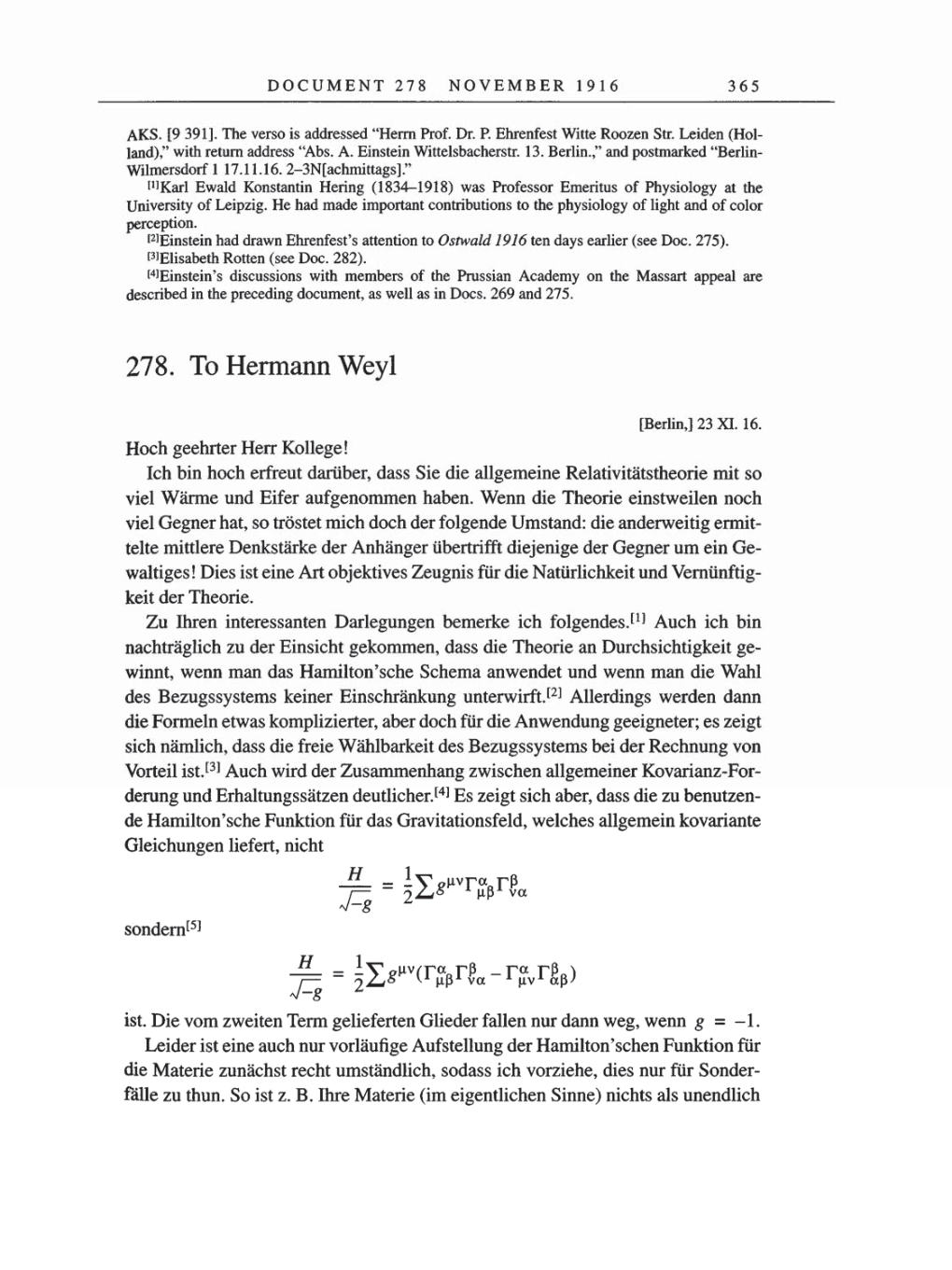 Volume 8, Part A: The Berlin Years: Correspondence 1914-1917 page 365