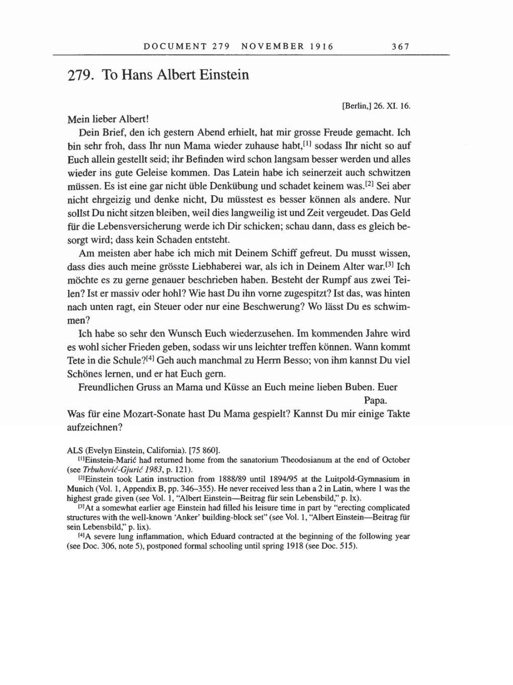 Volume 8, Part A: The Berlin Years: Correspondence 1914-1917 page 367