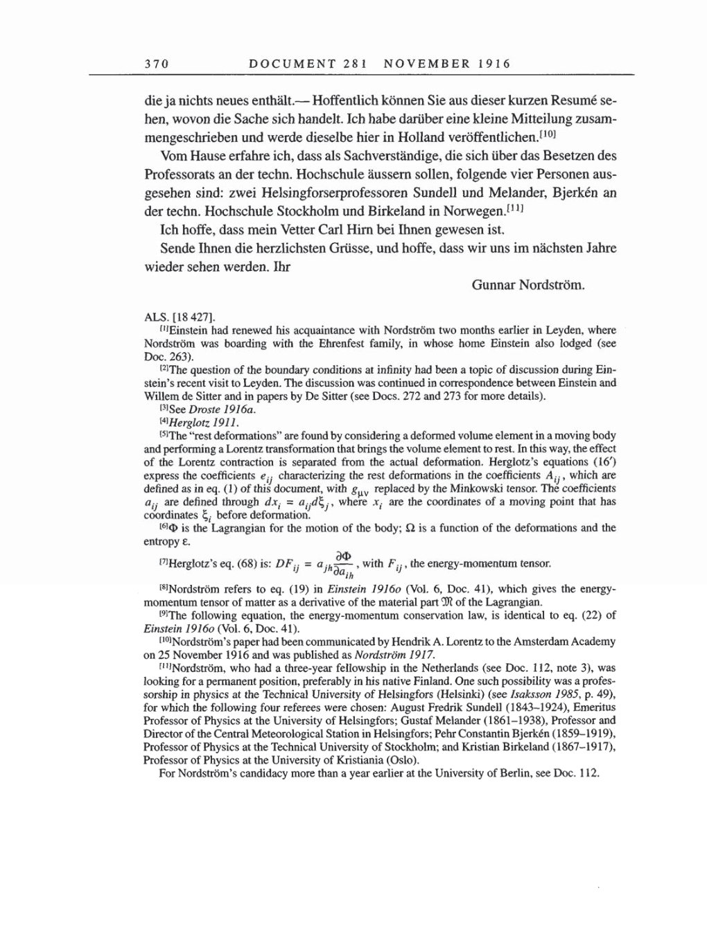 Volume 8, Part A: The Berlin Years: Correspondence 1914-1917 page 370
