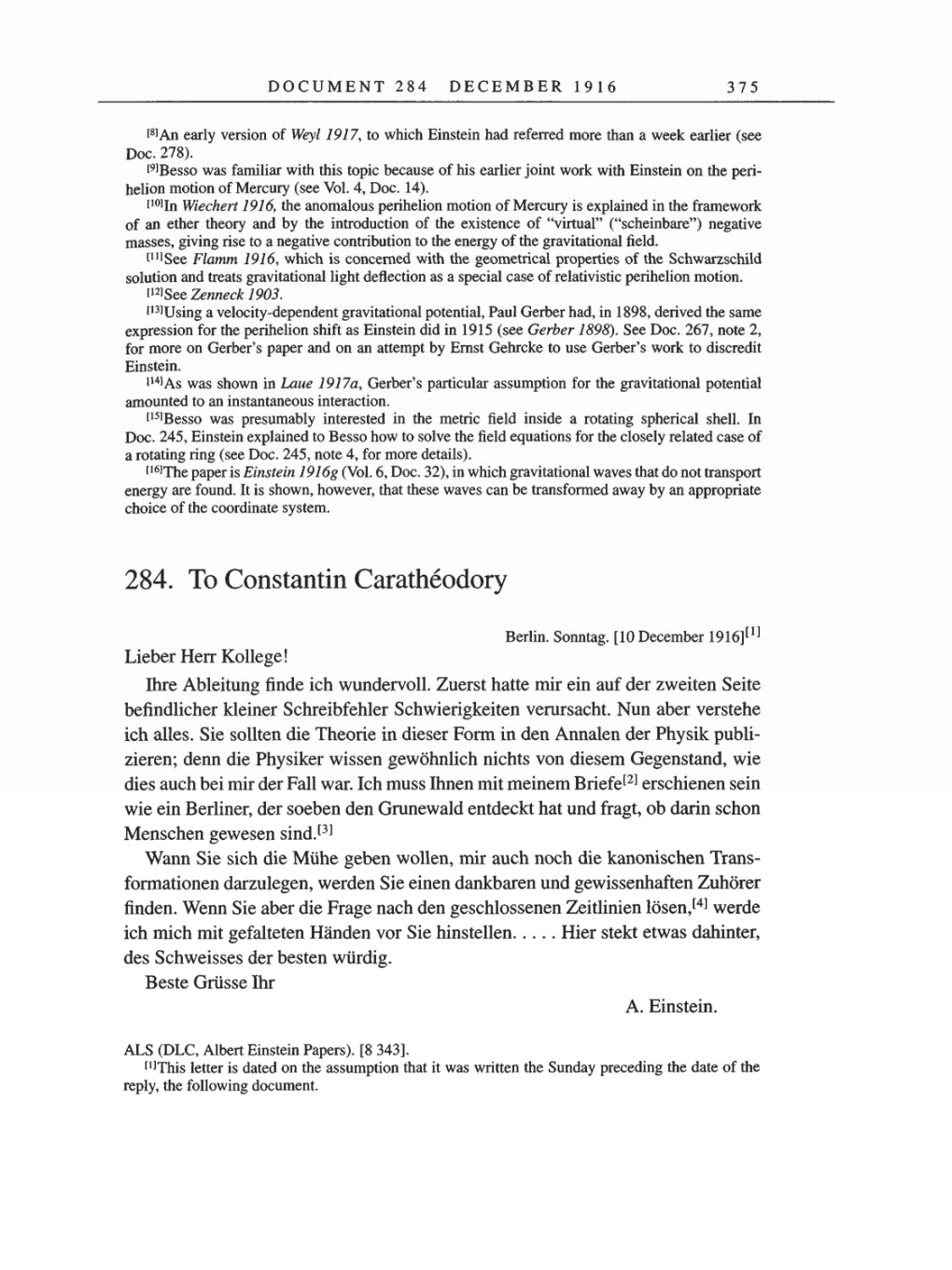 Volume 8, Part A: The Berlin Years: Correspondence 1914-1917 page 375