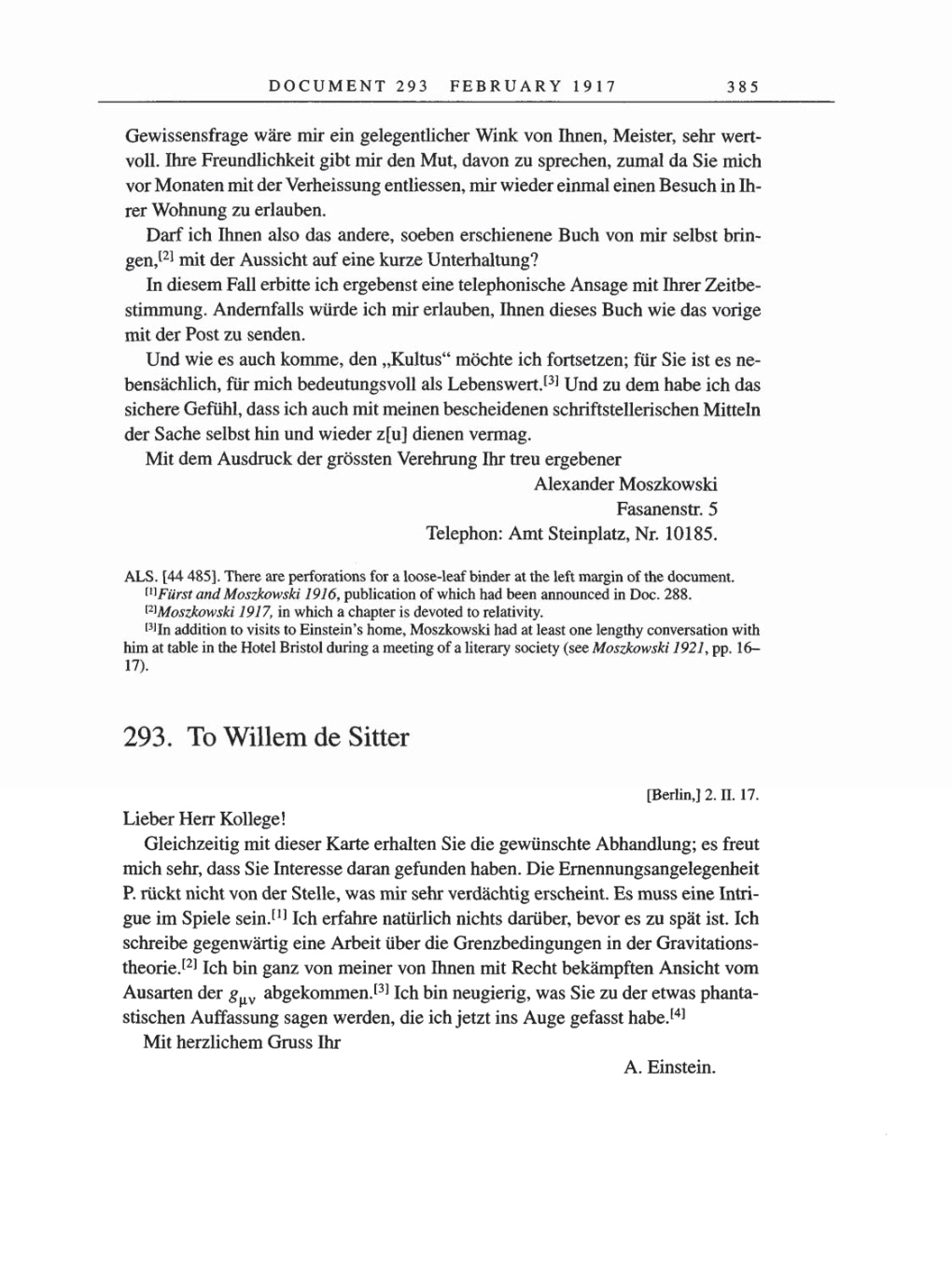 Volume 8, Part A: The Berlin Years: Correspondence 1914-1917 page 385