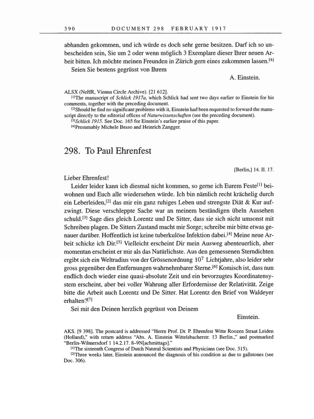 Volume 8, Part A: The Berlin Years: Correspondence 1914-1917 page 390