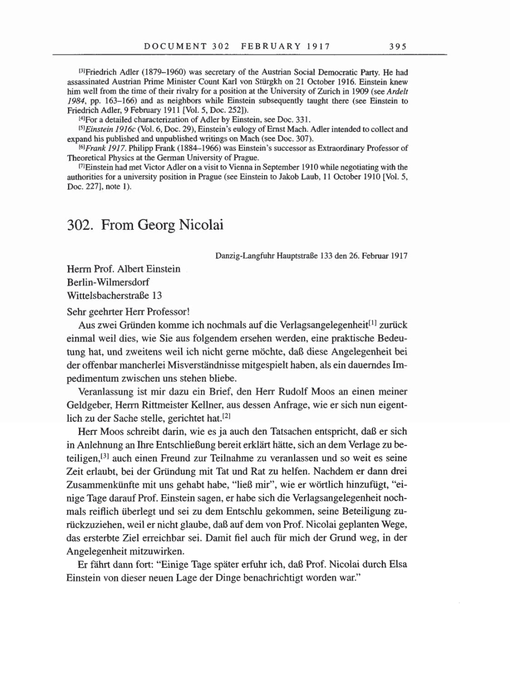 Volume 8, Part A: The Berlin Years: Correspondence 1914-1917 page 395