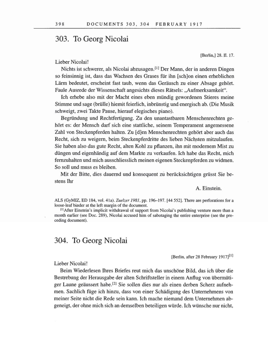 Volume 8, Part A: The Berlin Years: Correspondence 1914-1917 page 398