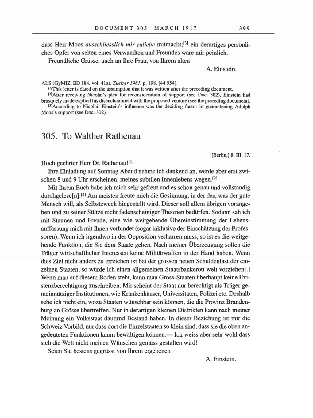 Volume 8, Part A: The Berlin Years: Correspondence 1914-1917 page 399