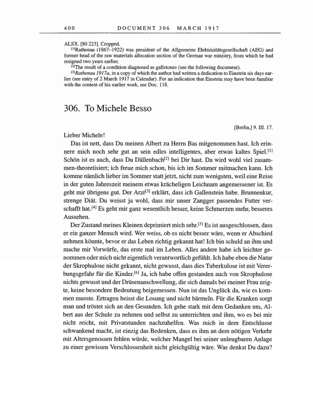 Volume 8, Part A: The Berlin Years: Correspondence 1914-1917 page 400