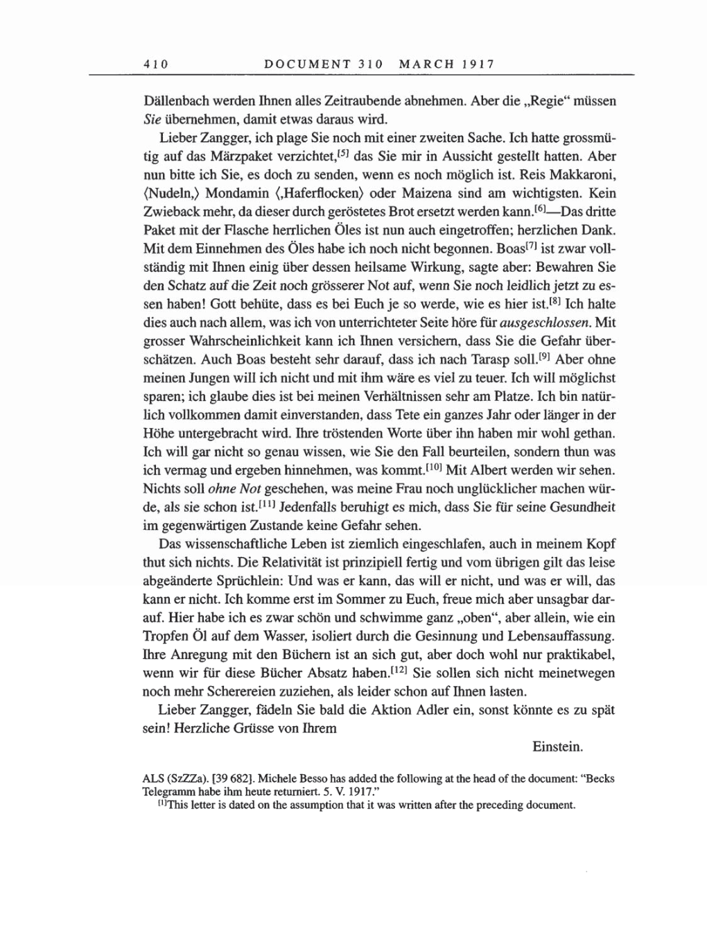 Volume 8, Part A: The Berlin Years: Correspondence 1914-1917 page 410