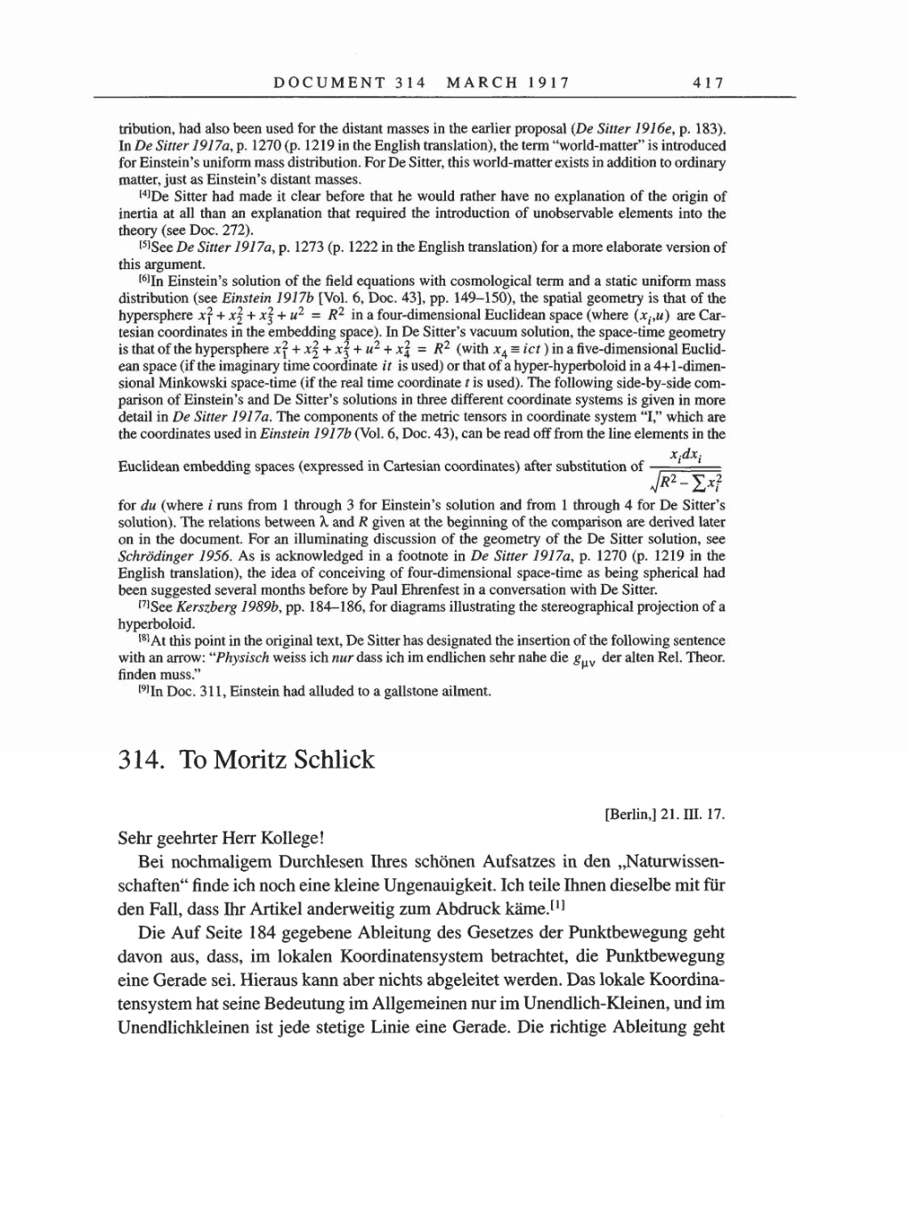 Volume 8, Part A: The Berlin Years: Correspondence 1914-1917 page 417