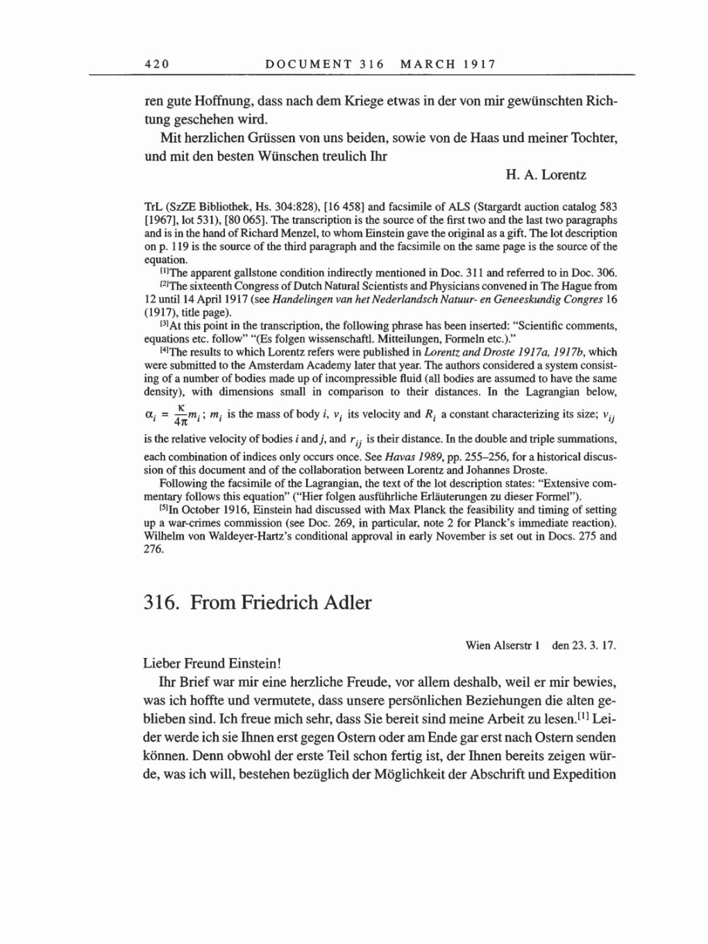 Volume 8, Part A: The Berlin Years: Correspondence 1914-1917 page 420