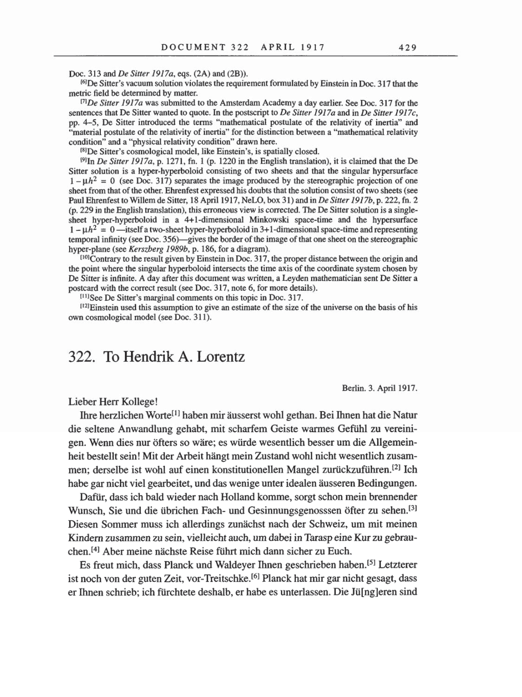 Volume 8, Part A: The Berlin Years: Correspondence 1914-1917 page 429