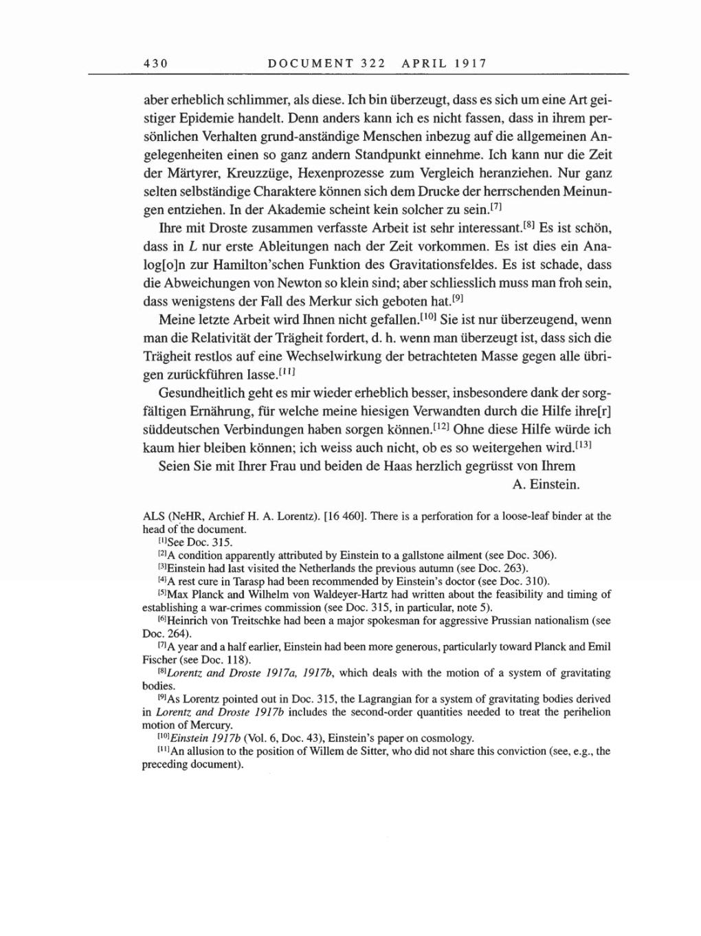 Volume 8, Part A: The Berlin Years: Correspondence 1914-1917 page 430