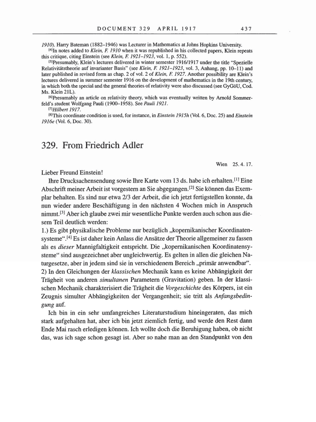 Volume 8, Part A: The Berlin Years: Correspondence 1914-1917 page 437