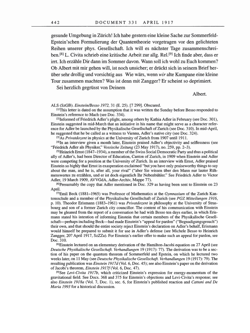 Volume 8, Part A: The Berlin Years: Correspondence 1914-1917 page 442
