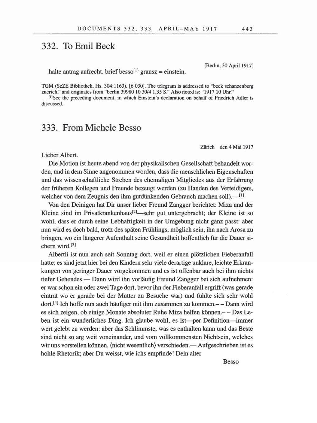 Volume 8, Part A: The Berlin Years: Correspondence 1914-1917 page 443