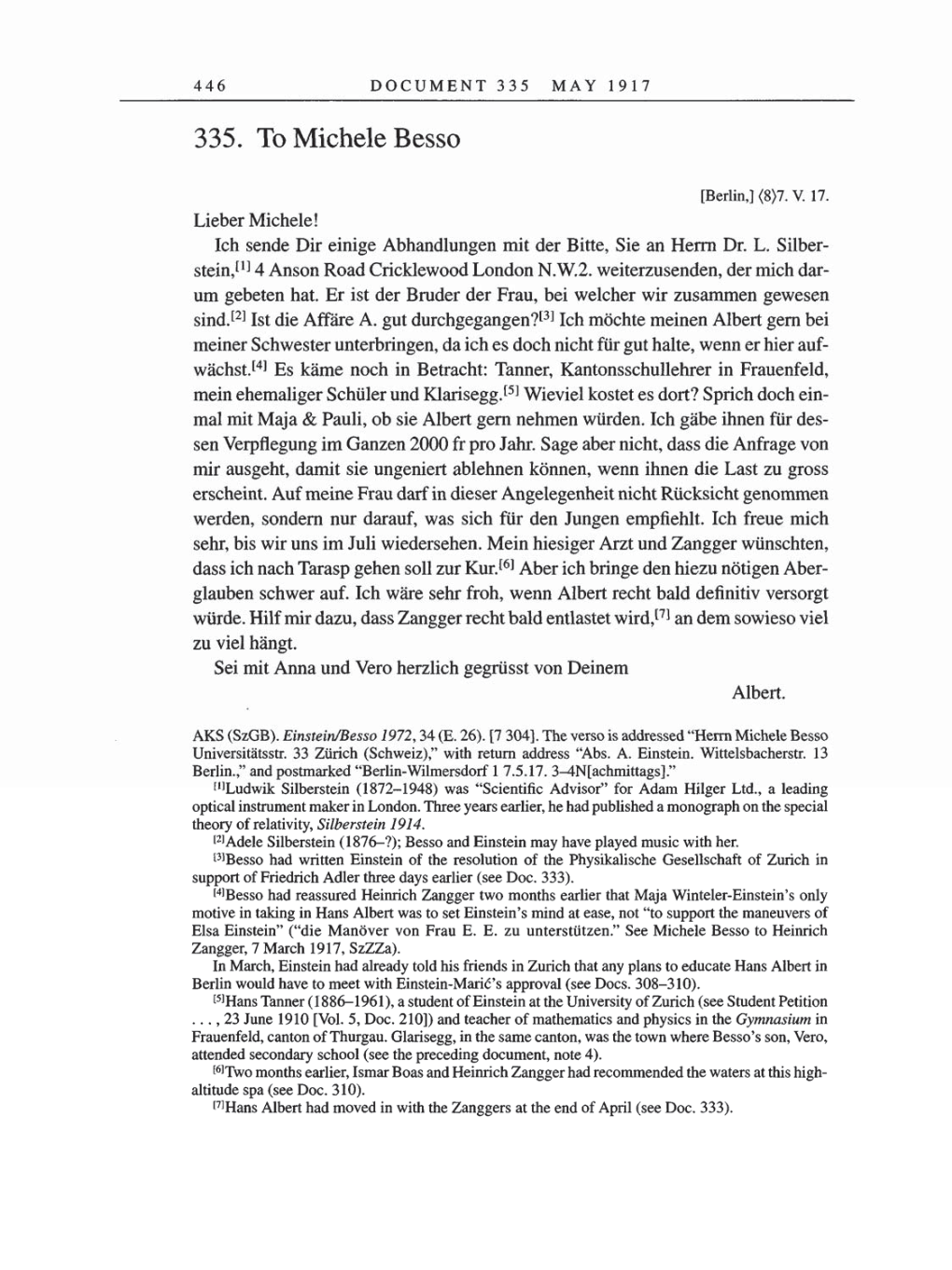 Volume 8, Part A: The Berlin Years: Correspondence 1914-1917 page 446