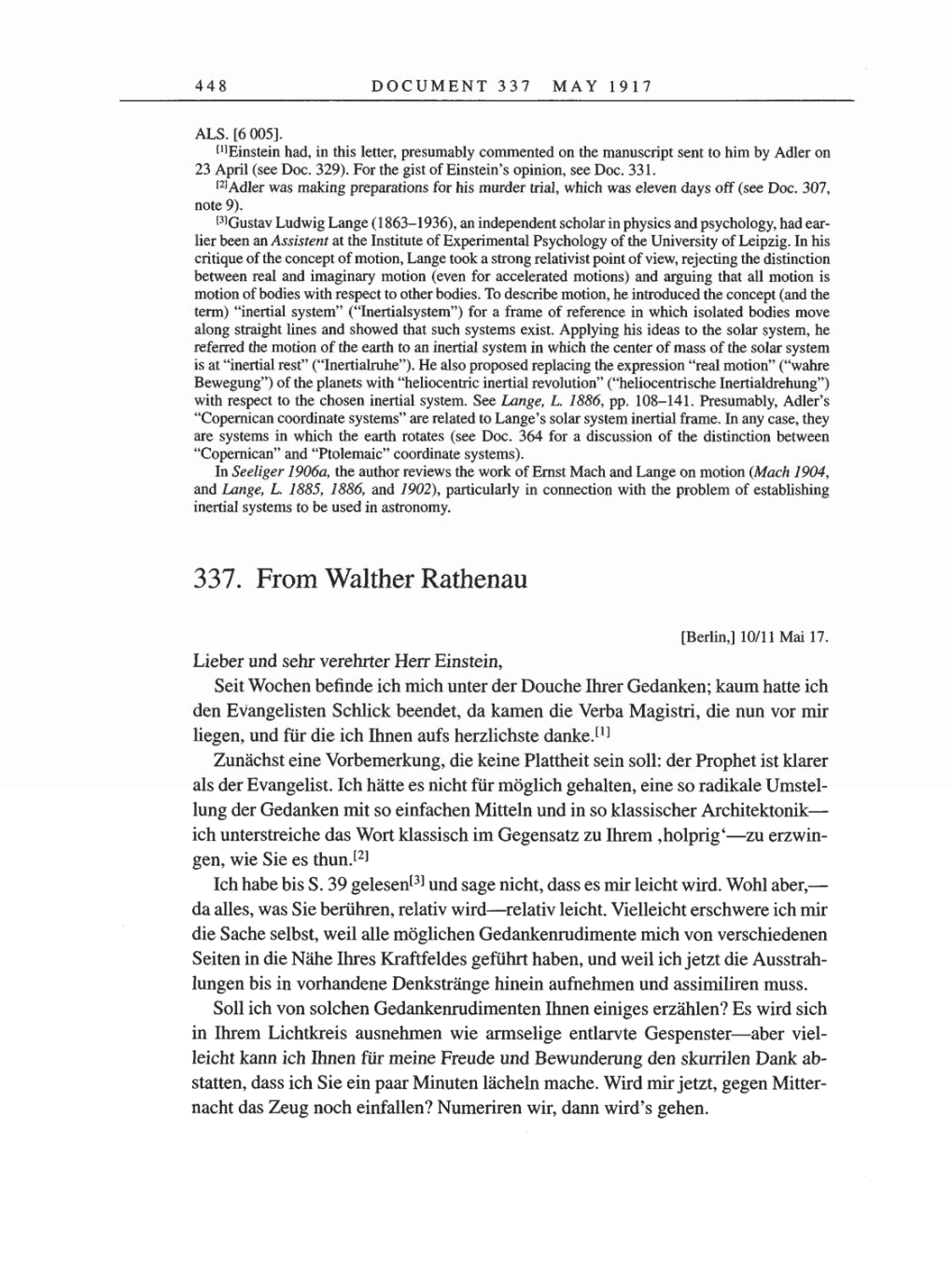 Volume 8, Part A: The Berlin Years: Correspondence 1914-1917 page 448