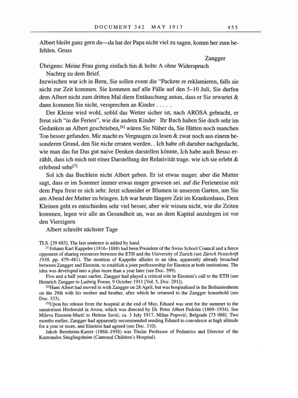 Volume 8, Part A: The Berlin Years: Correspondence 1914-1917 page 455