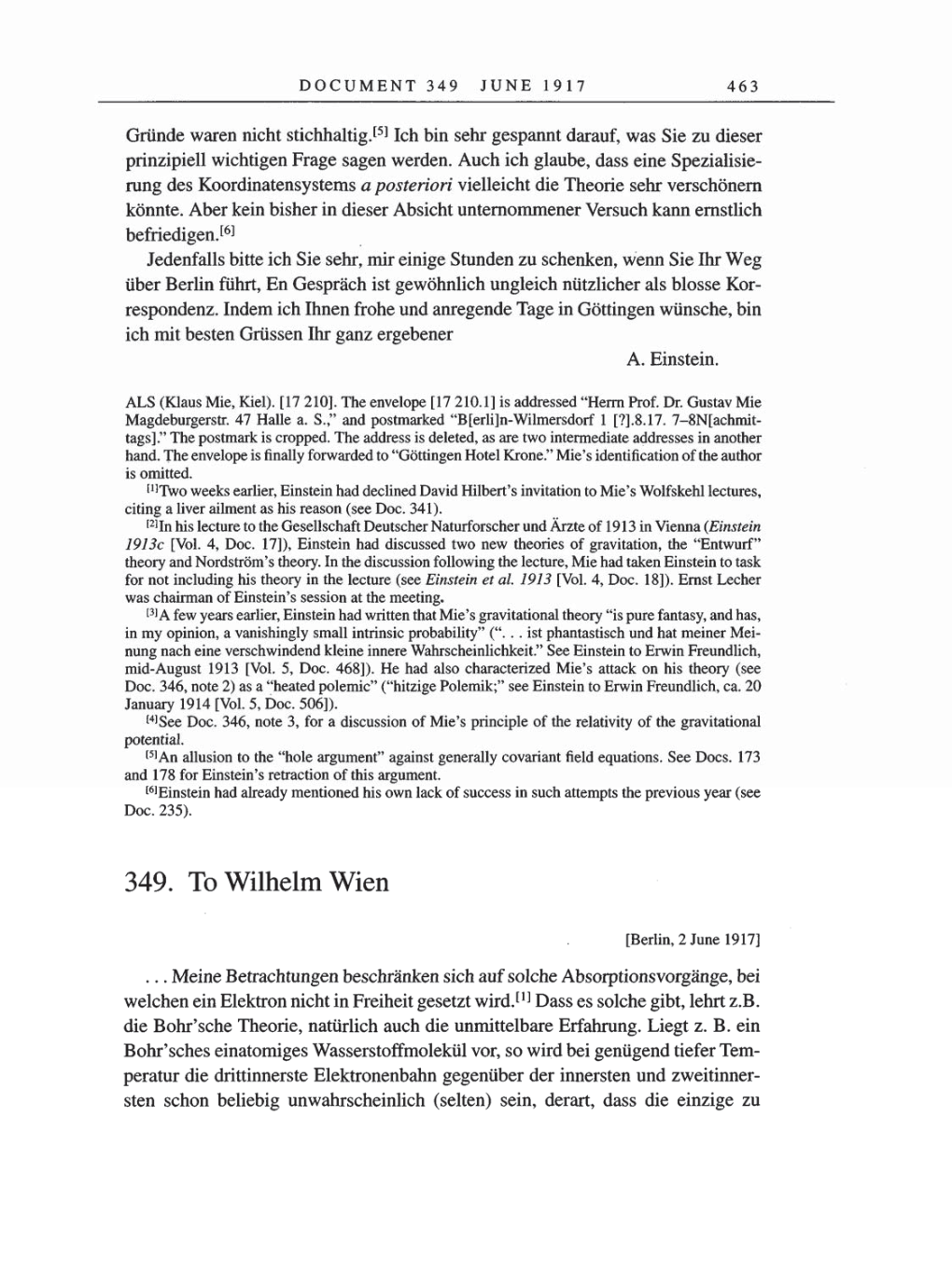 Volume 8, Part A: The Berlin Years: Correspondence 1914-1917 page 463
