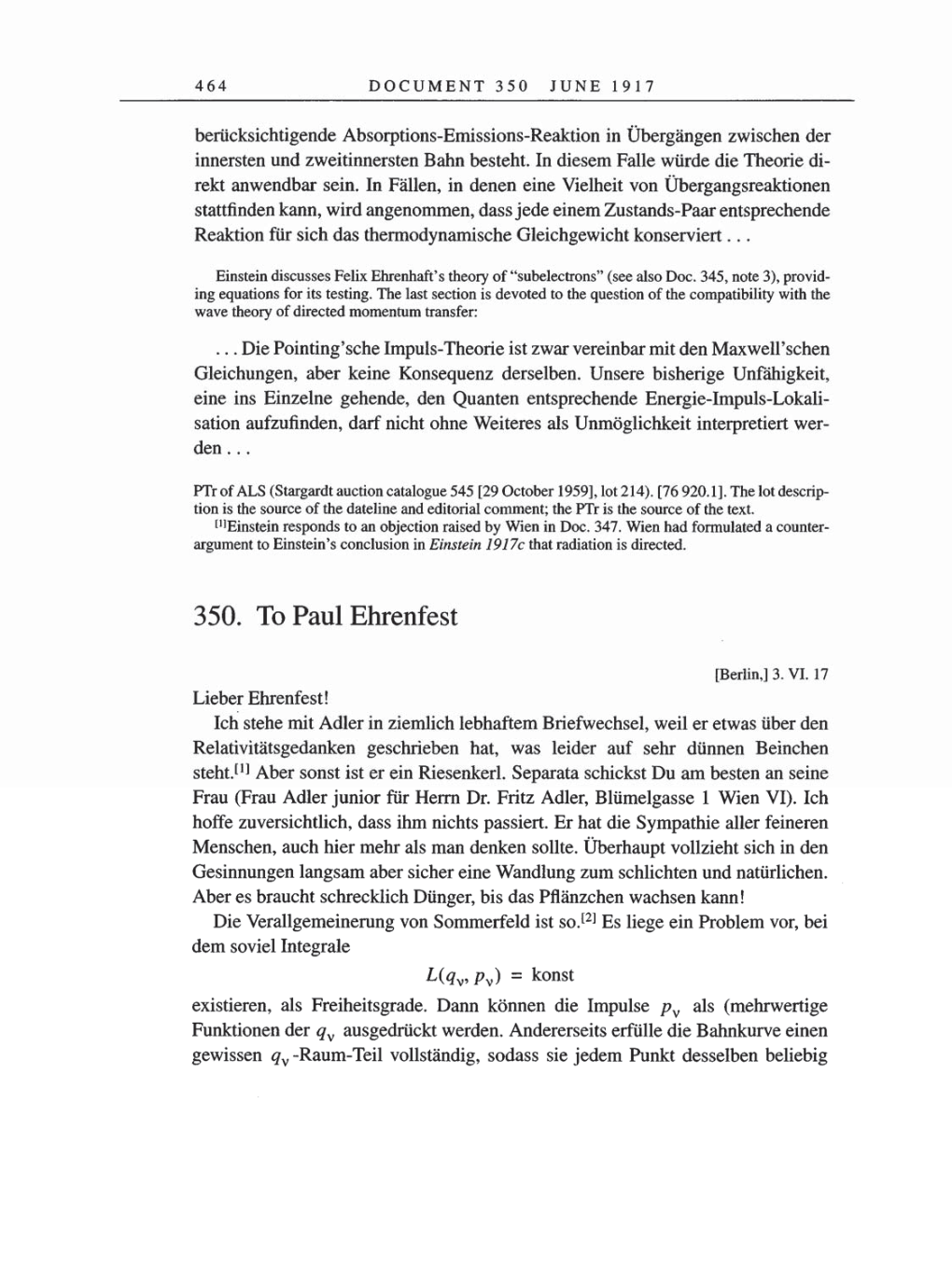 Volume 8, Part A: The Berlin Years: Correspondence 1914-1917 page 464