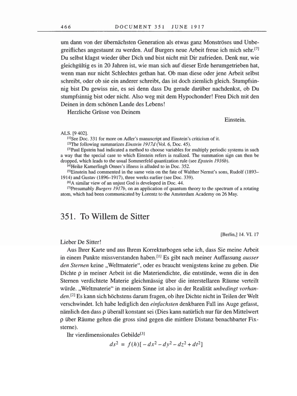 Volume 8, Part A: The Berlin Years: Correspondence 1914-1917 page 466