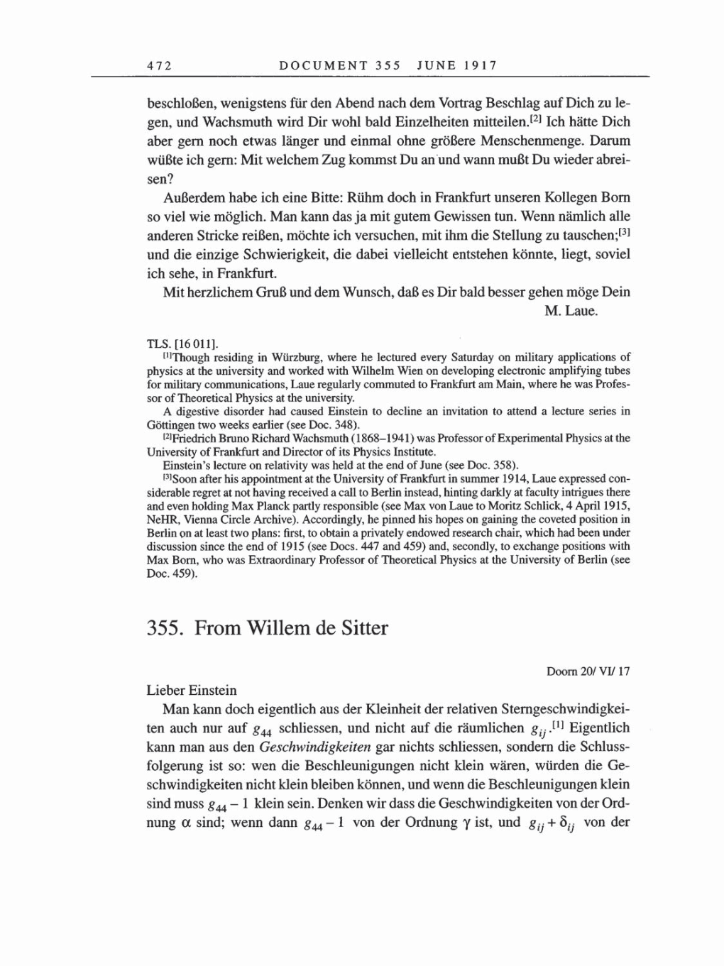 Volume 8, Part A: The Berlin Years: Correspondence 1914-1917 page 472
