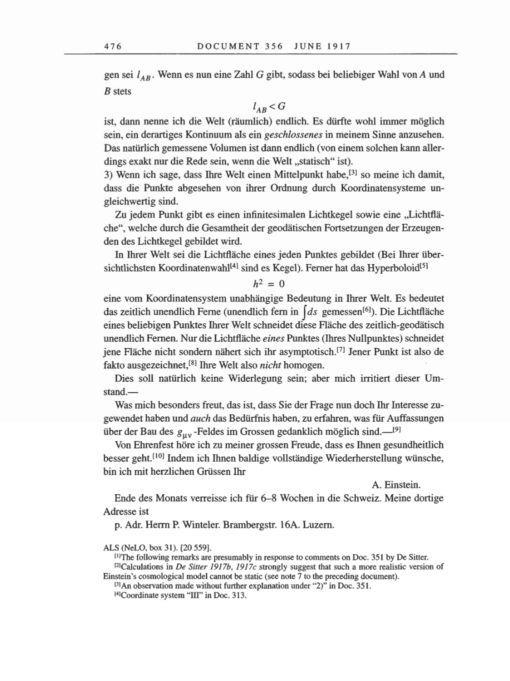 Volume 8, Part A: The Berlin Years: Correspondence 1914-1917 page 476