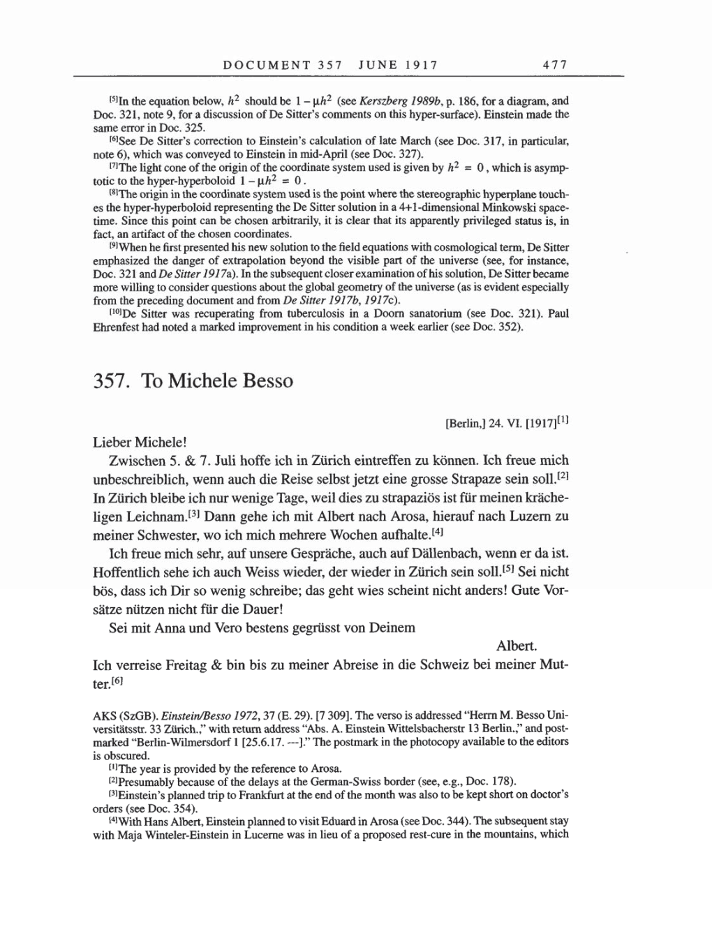 Volume 8, Part A: The Berlin Years: Correspondence 1914-1917 page 477