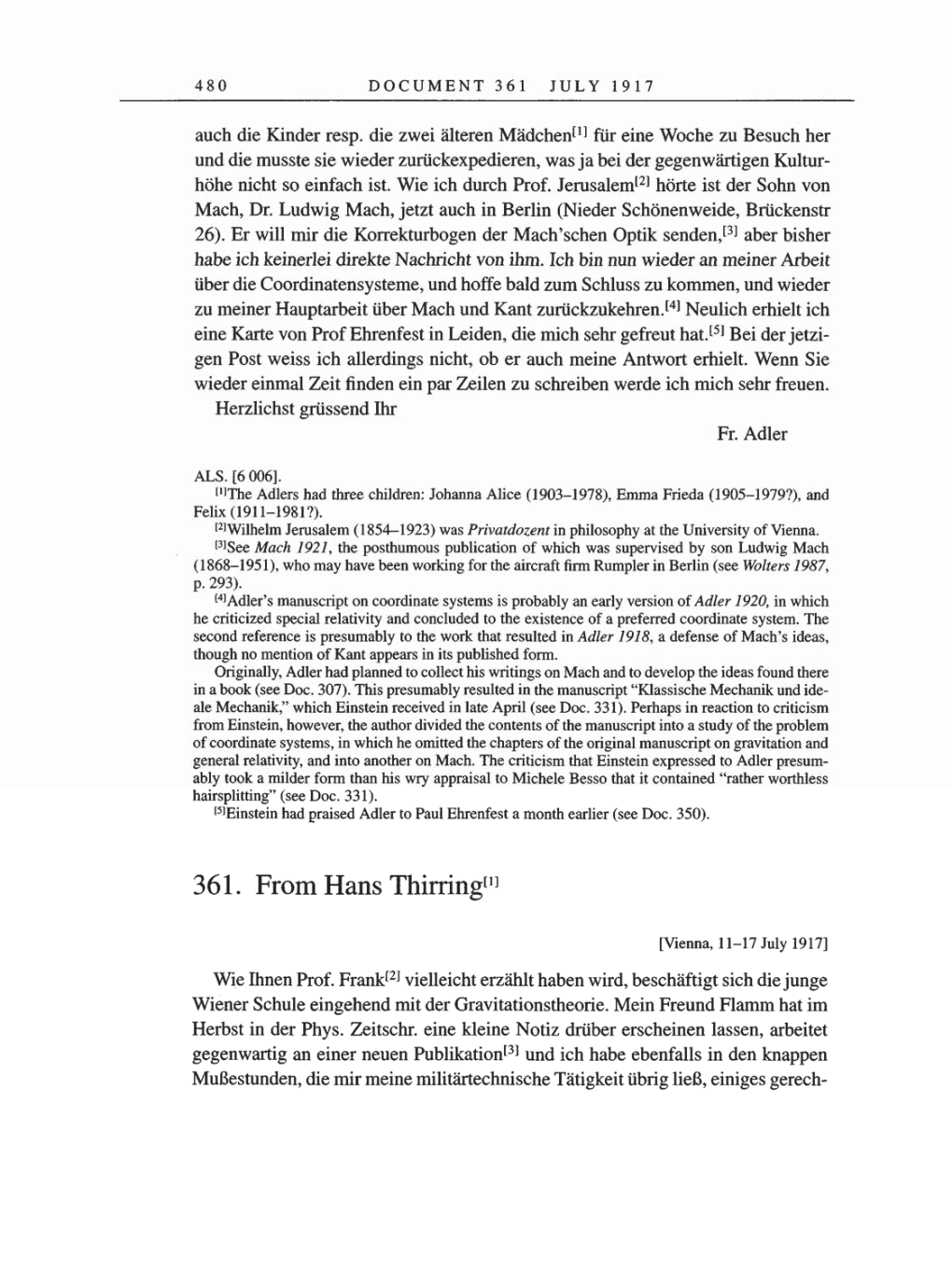 Volume 8, Part A: The Berlin Years: Correspondence 1914-1917 page 480