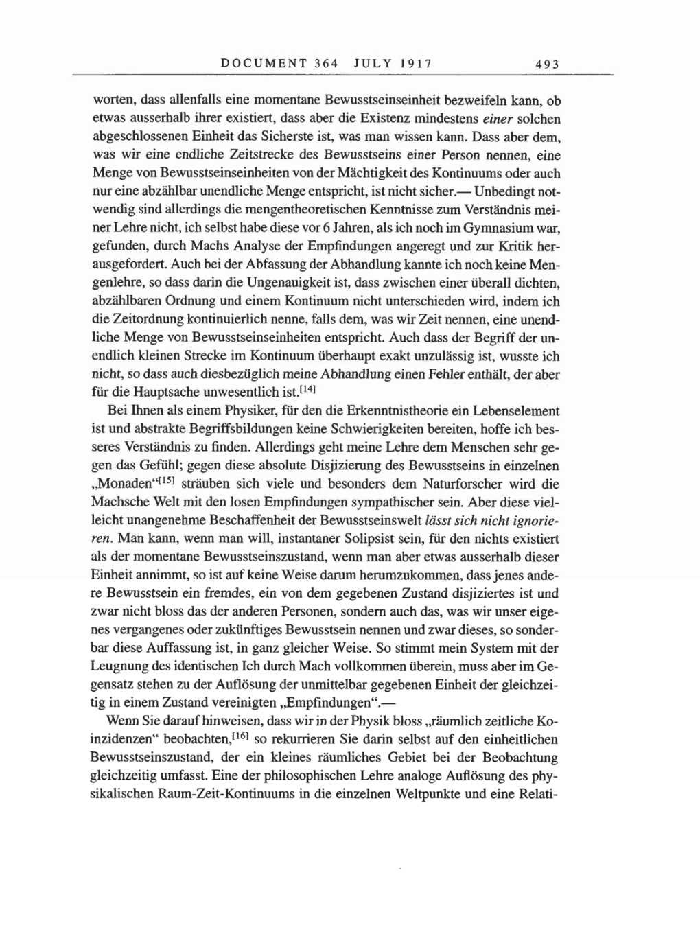 Volume 8, Part A: The Berlin Years: Correspondence 1914-1917 page 493