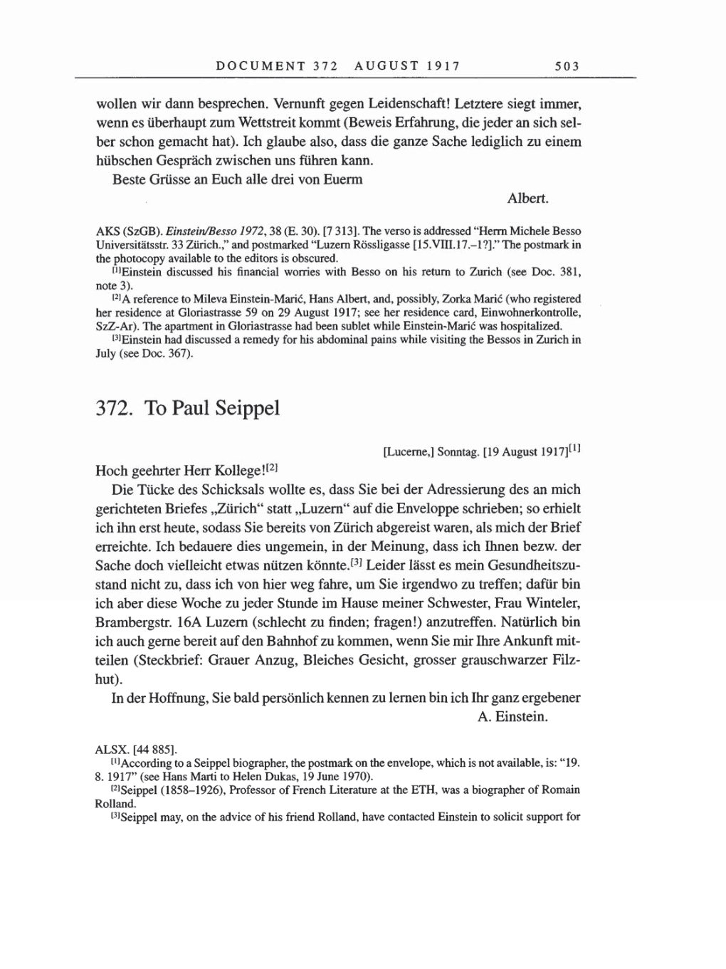 Volume 8, Part A: The Berlin Years: Correspondence 1914-1917 page 503