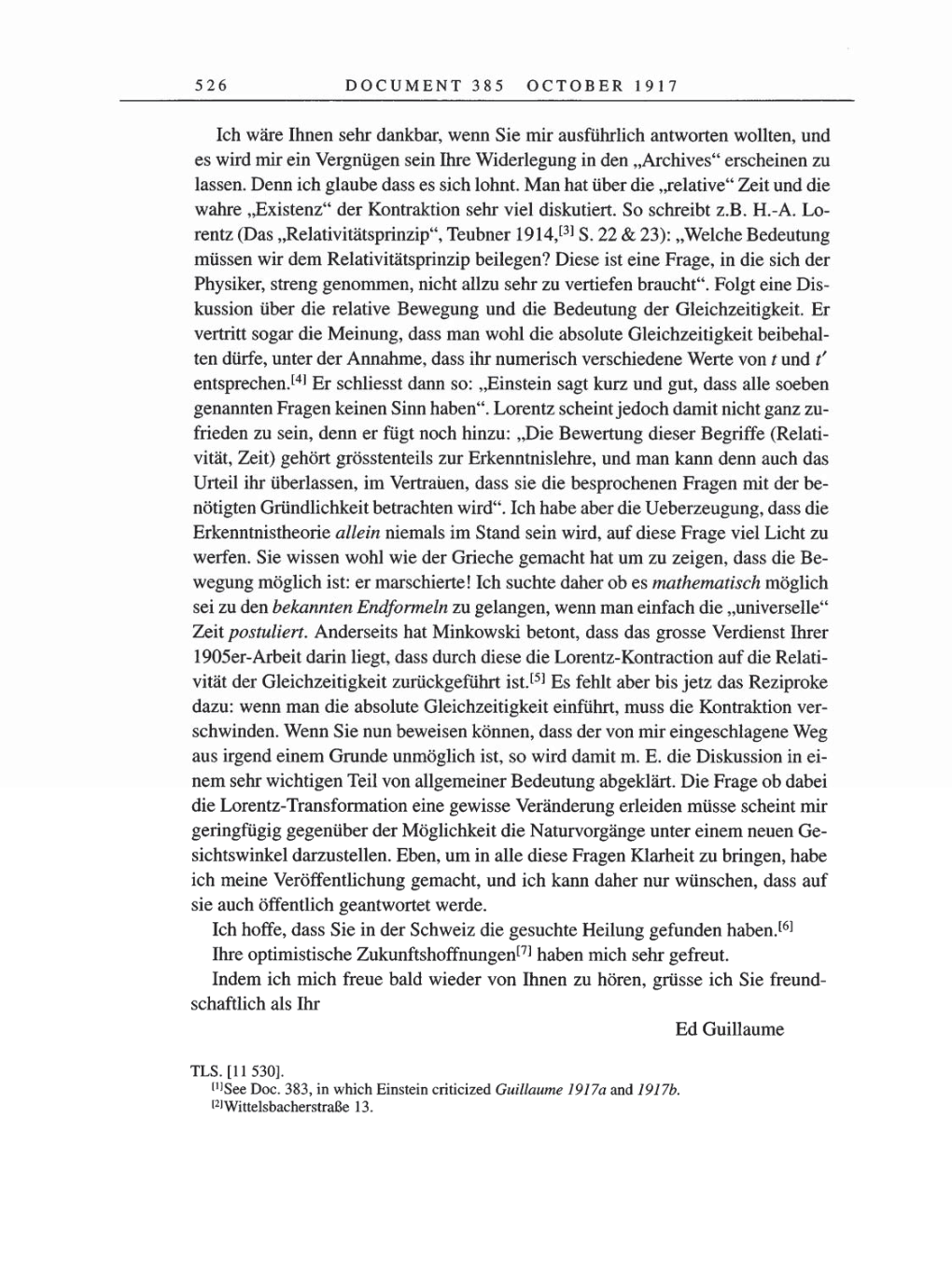 Volume 8, Part A: The Berlin Years: Correspondence 1914-1917 page 526