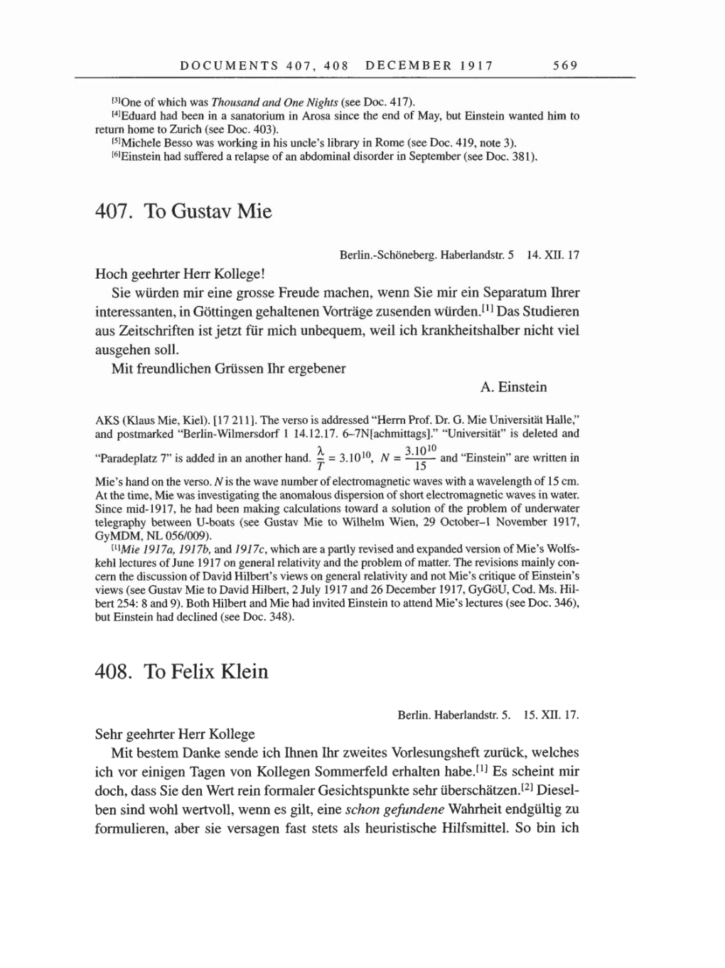 Volume 8, Part A: The Berlin Years: Correspondence 1914-1917 page 569