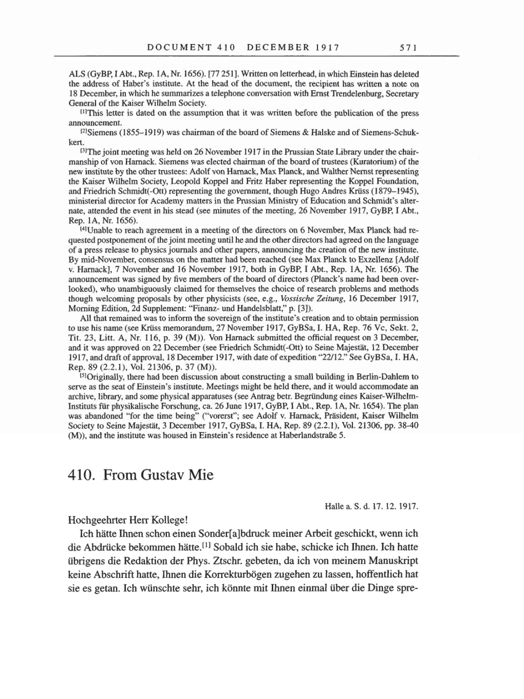 Volume 8, Part A: The Berlin Years: Correspondence 1914-1917 page 571
